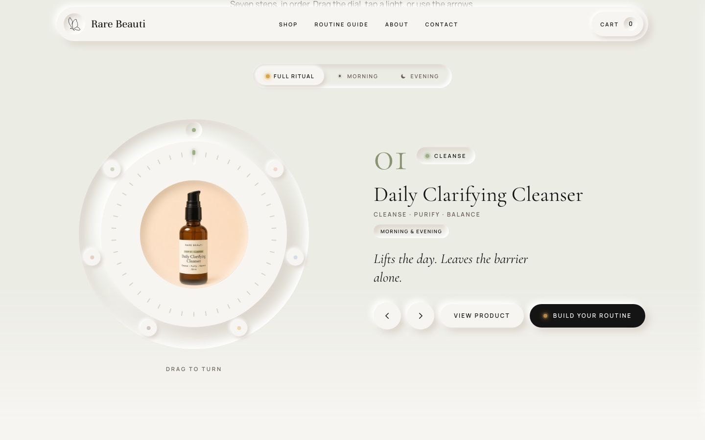 The dial on the home page