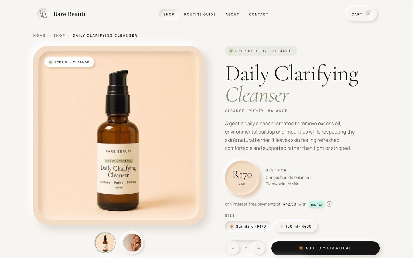 Daily Clarifying Cleanser product page